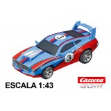 Coche Carrera Go Muscle Car 1 Azul con luz