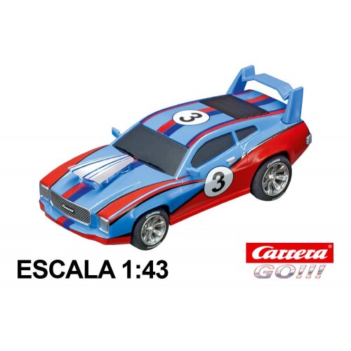 Coche Carrera Go Muscle Car 1 Azul con luz