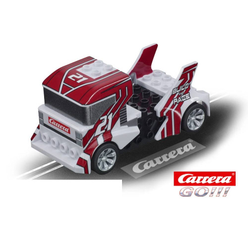 Coche Carrera Go Build n Race Camion blanco