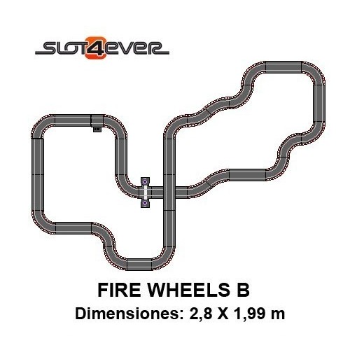 Scalextric Compact Circuit Expanded Fire Wheels B