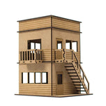 Wooden press tower for a slot car track