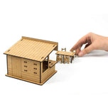 Wooden bar scenery for a slot car track