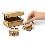 Wooden bar scenery for a slot car track