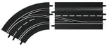 Trilha de mudança de faixa na curva da esquerda dentro para fora da Carrera Digital 132-124