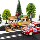 Small wooden grandstand for slot car track