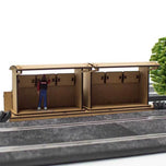 Pit-Box-Mauer aus Holz für Slotbahn