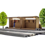 Pit-Box-Mauer aus Holz für Slotbahn
