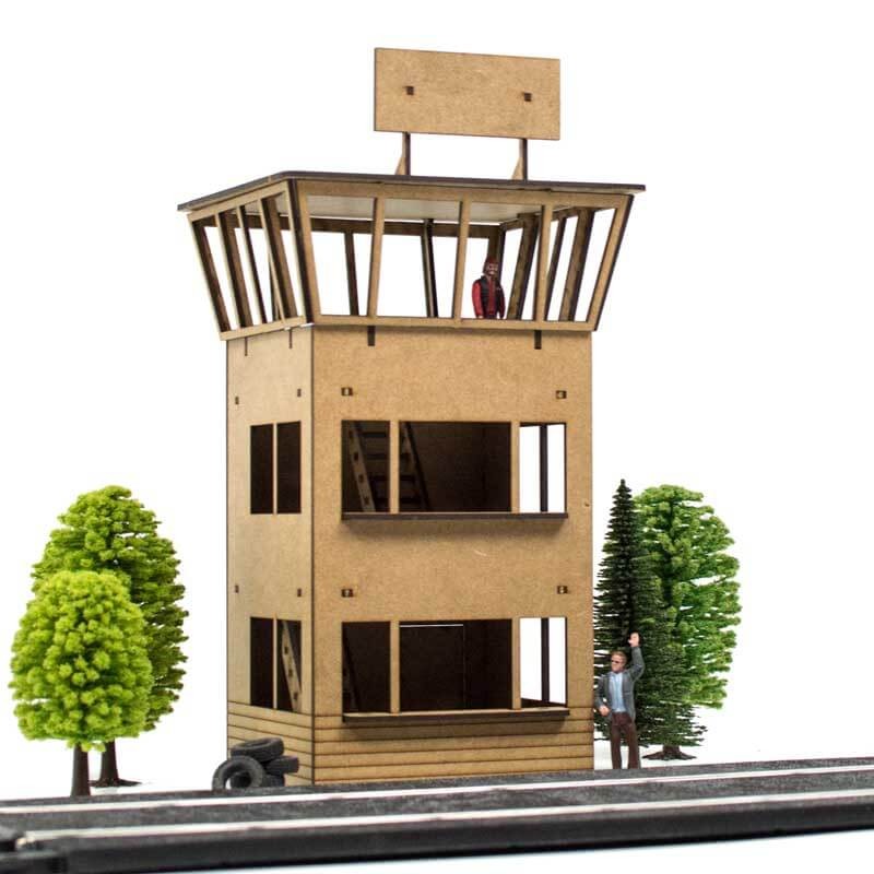 Torre de controle de madeira para circuito de slot