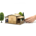 Holz-Kassenhäuschen für Carrerabahn 1:32