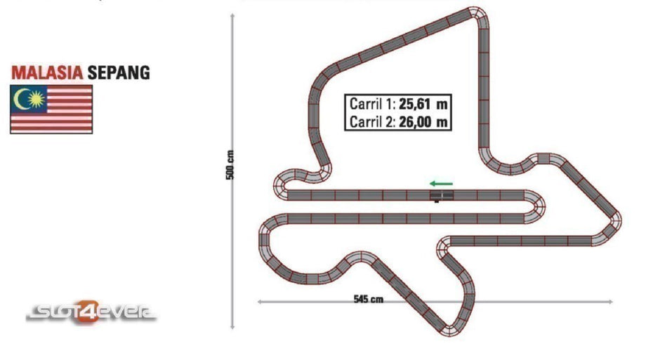 Scalextric Analog Rennbahn C2 Malaysia Sepang