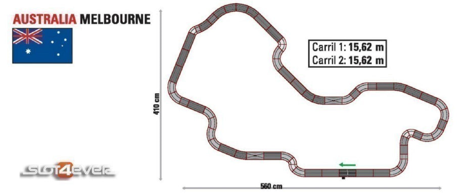 Scalextric C2 Australia Melbourne analogue slot car track