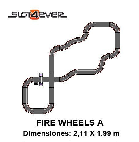 Scalextric Compact Circuit Expanded Fire Wheels A