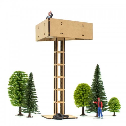 Cartelera de Publicidad Triangular de Madera Circuito de Slot